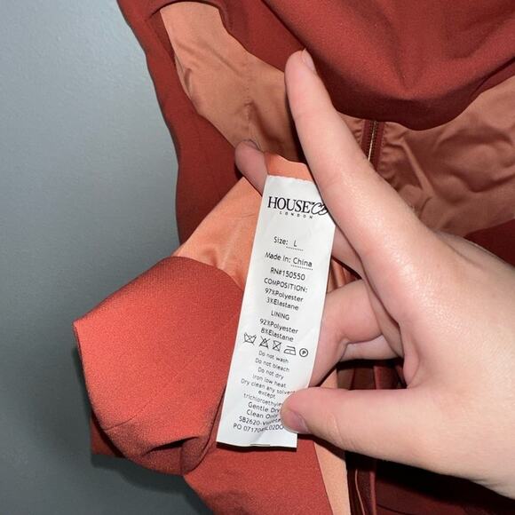 House Of CB Violeta Mini Dress NWT Cut Out Short Sleeve Salmon Color Size Large - Picture 7 of 10